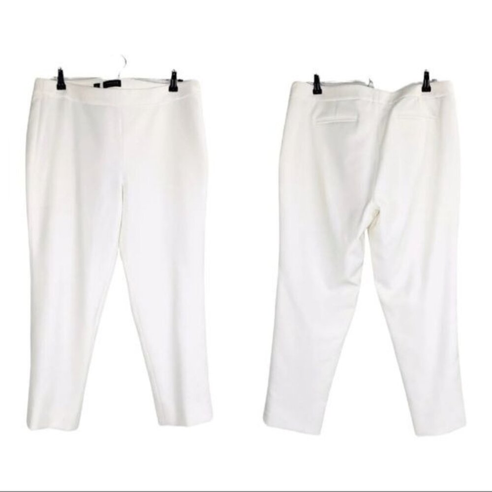 Carlisle Collection Karen Straight Leg Ankle Fully Lined Womens Pants White 12 - Picture 9 of 9